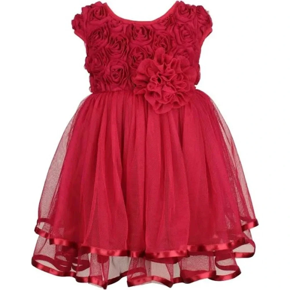 Popatu Girls Size 4 Red Roses Sleeveless Party Valentine Valentine's Roses Dress